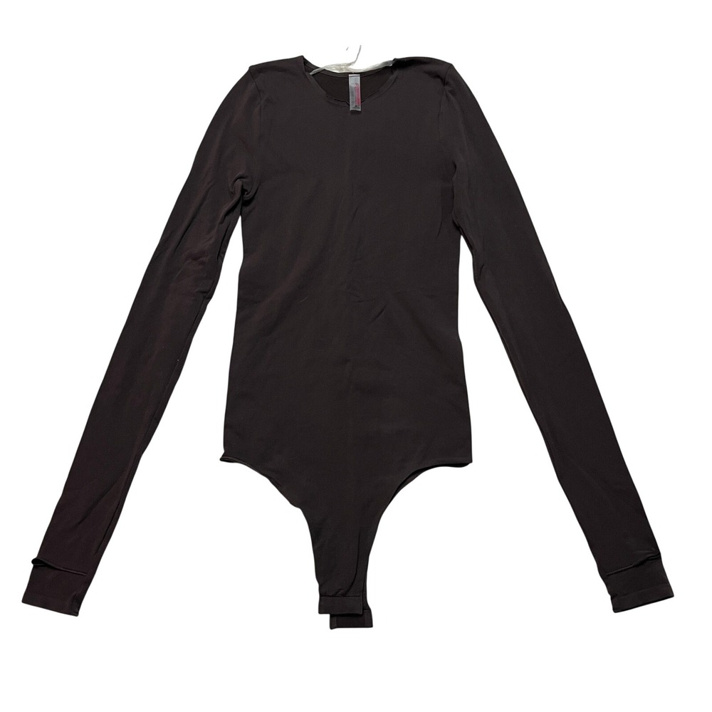 Commando Bodysuit Womens OS Brown Long Sleeve‎ Crewneck Luxury Rib BDS01 Stretch